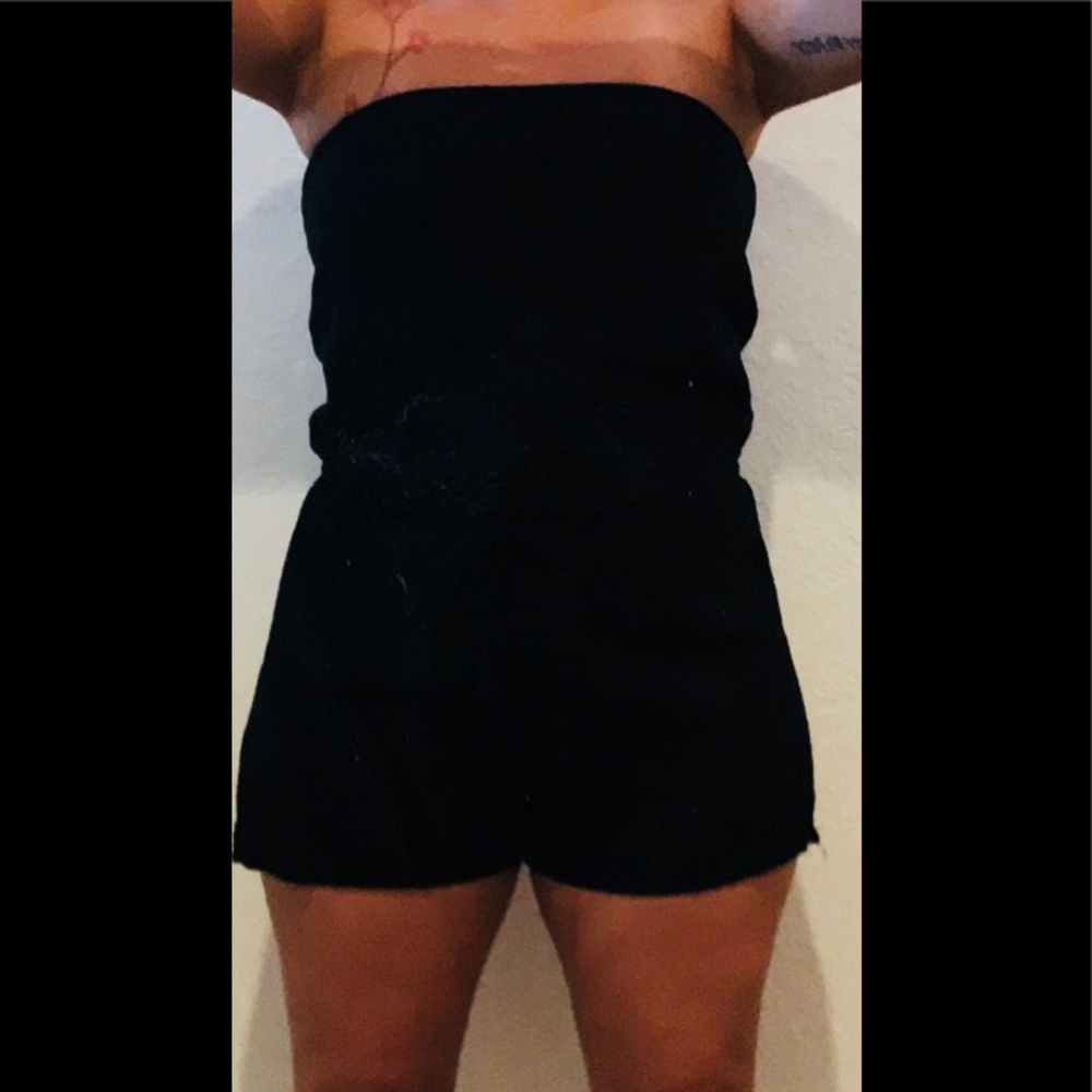 Black shorts strapless onsie